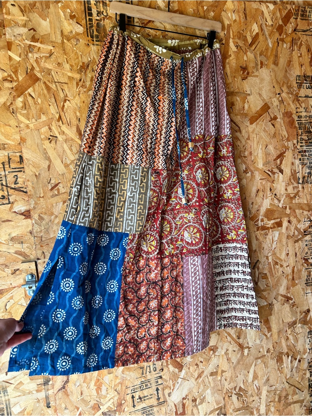 Boho Patchwork Maxi Skirt - Multicolor